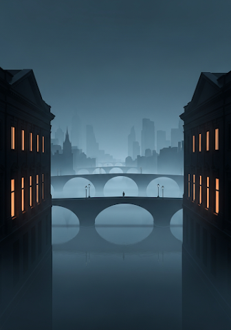 Misty Cityscape Bridge Night