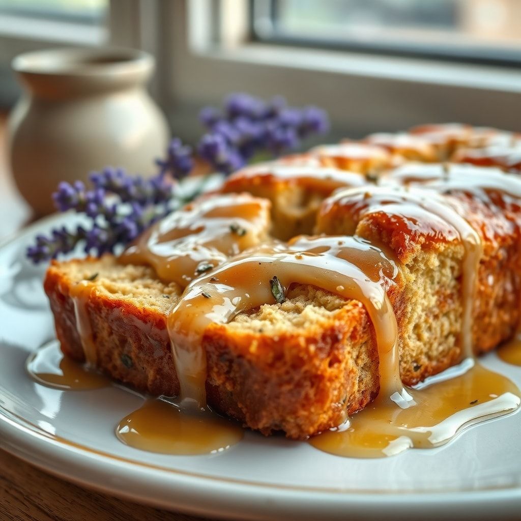 Lavender Banana Bread Recipe with Sweet Glaze – Easy One-Bowl Comfort