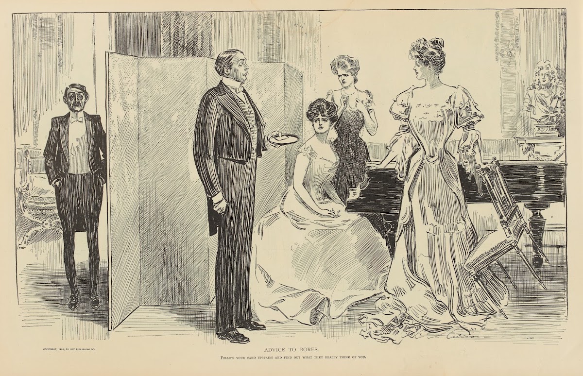 Advice to bores follow your card upstairs 1900 1905