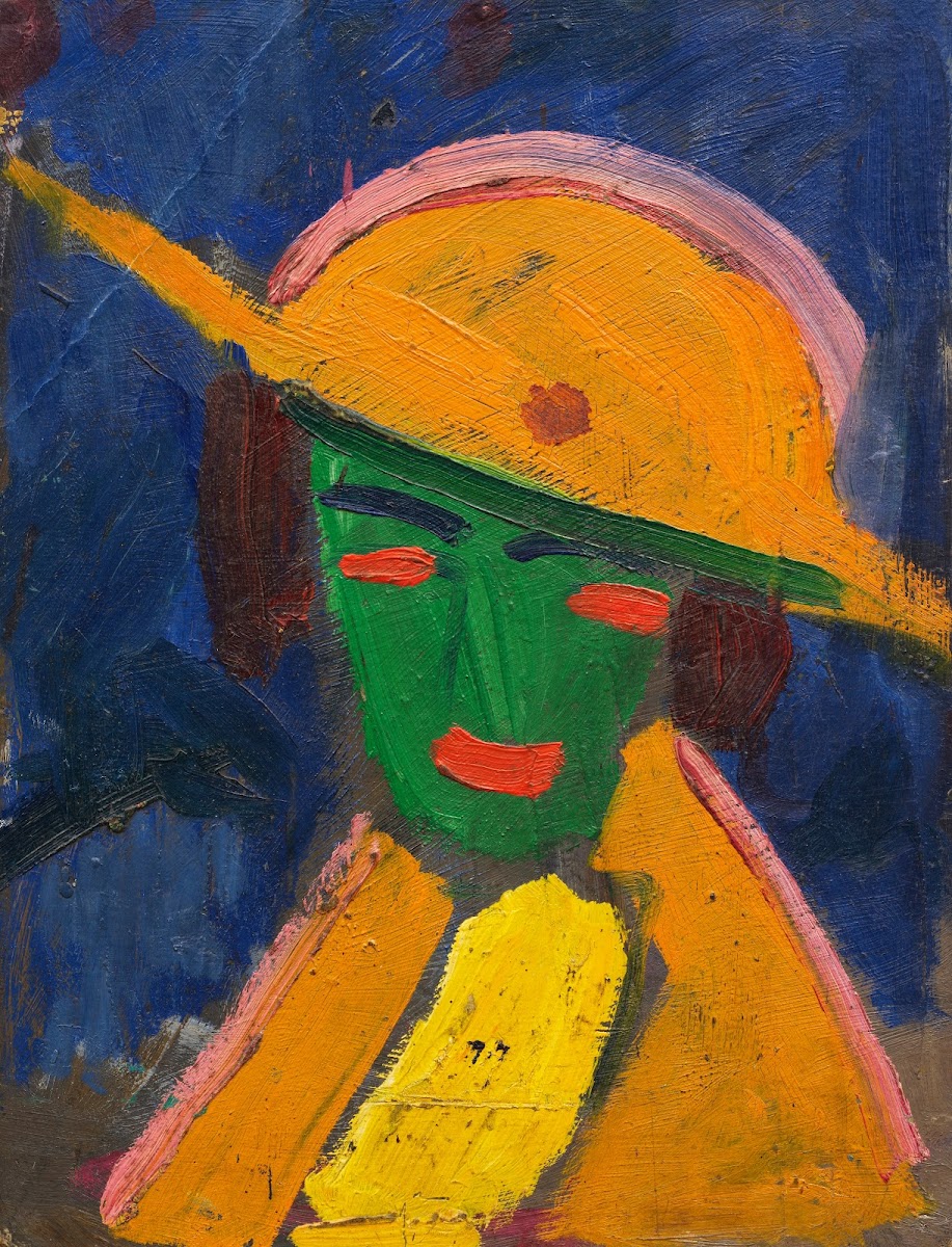 Grüne Frau mit gelbem Hut I 1913
