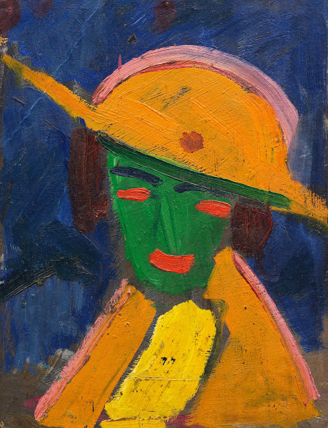 Grüne Frau mit gelbem Hut I 1913