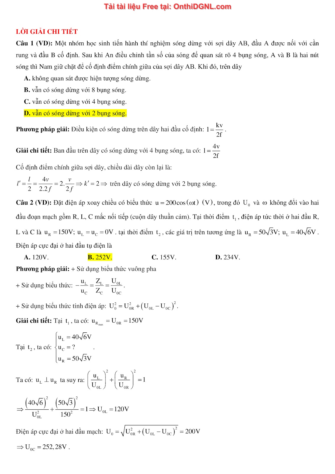 300 bài tập môn Vật Lý - Ôn thi ĐGNL ĐHQG TPHCM Phần 15