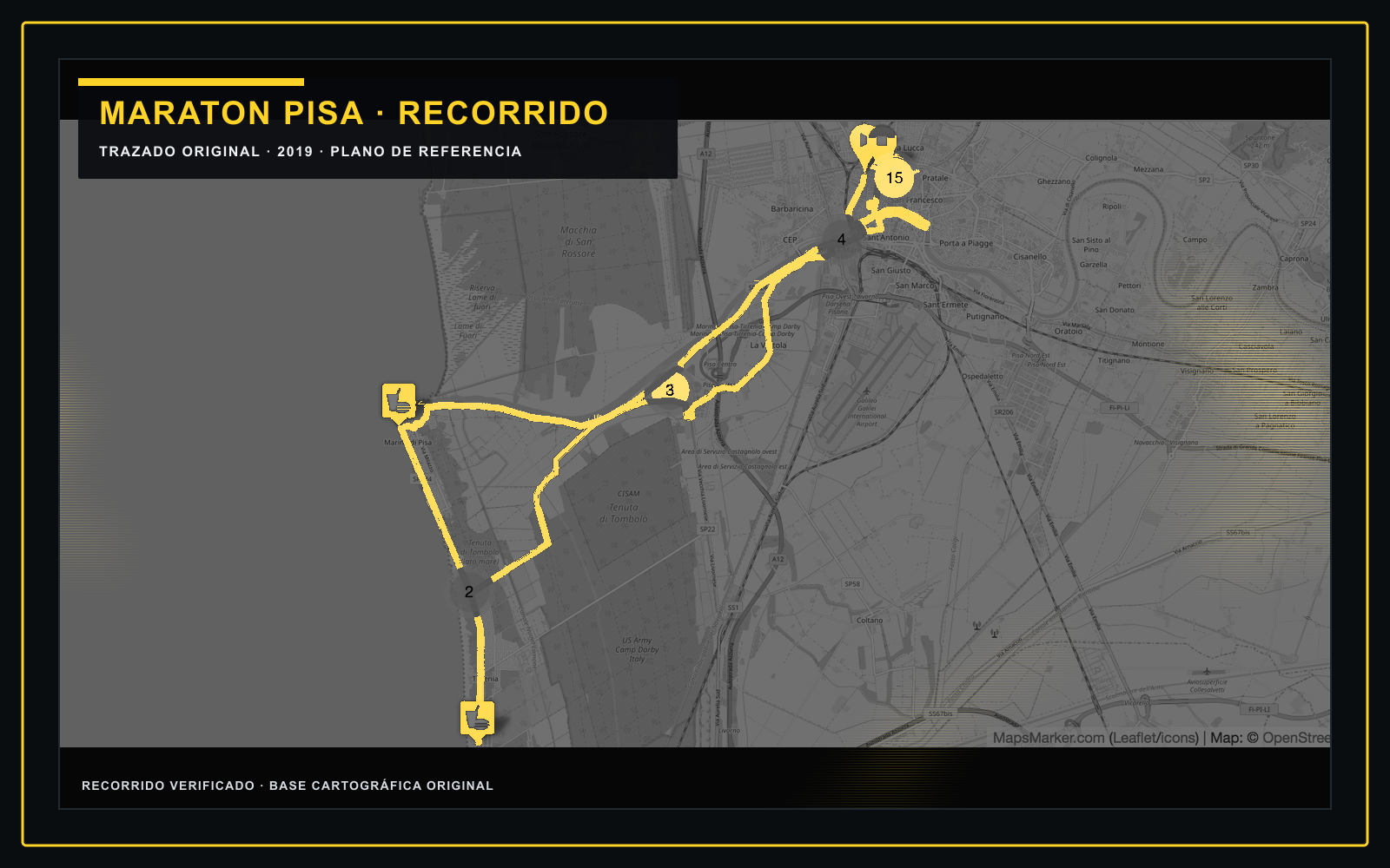 Recorrido Maratona di Pisa - Maraton de Pisa