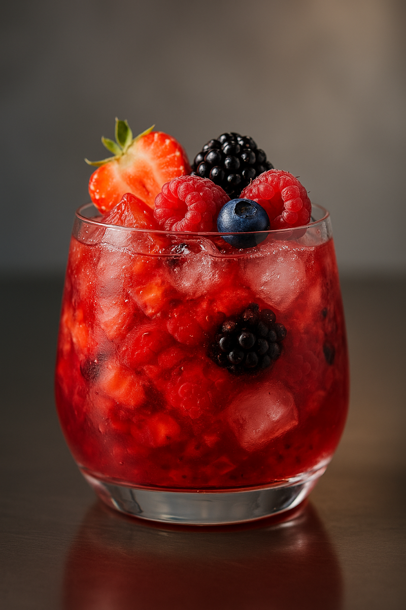 Red fruit caipirinha