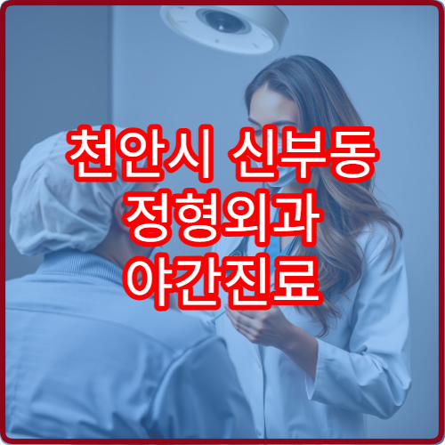 천안시 신부동 정형외과 야간진료 병원 추천 정리