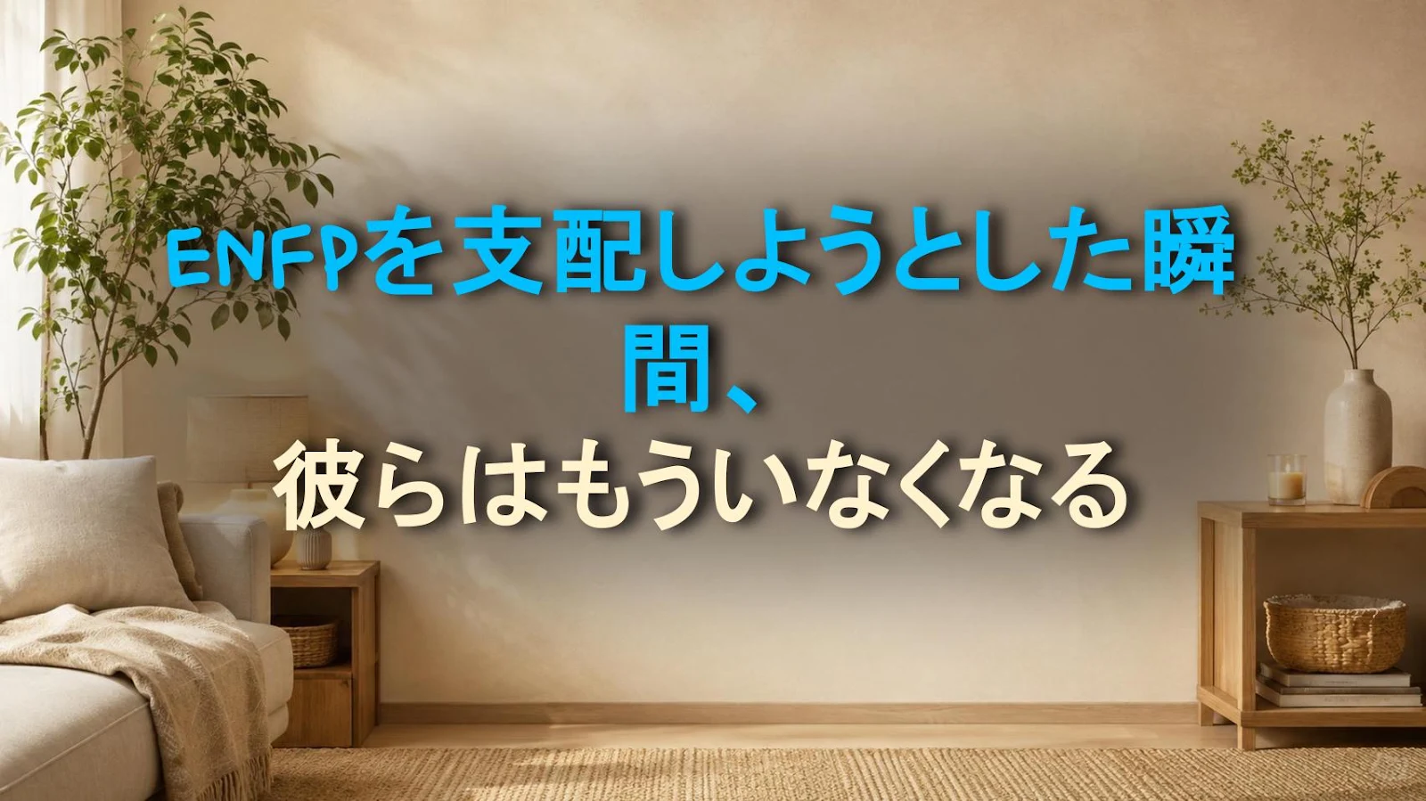 ENFPを支配しようとした瞬間、彼らはもういなくなる
