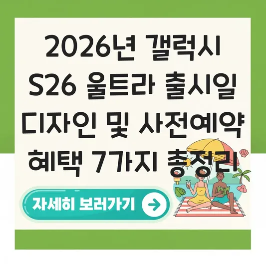 갤럭시 s26 울트라 출시일 디자인 및 사전예약 혜택 대표 이미지