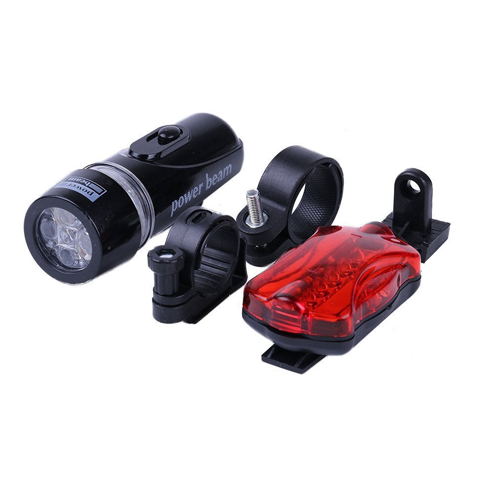 Bike light set with LED front light and rear light