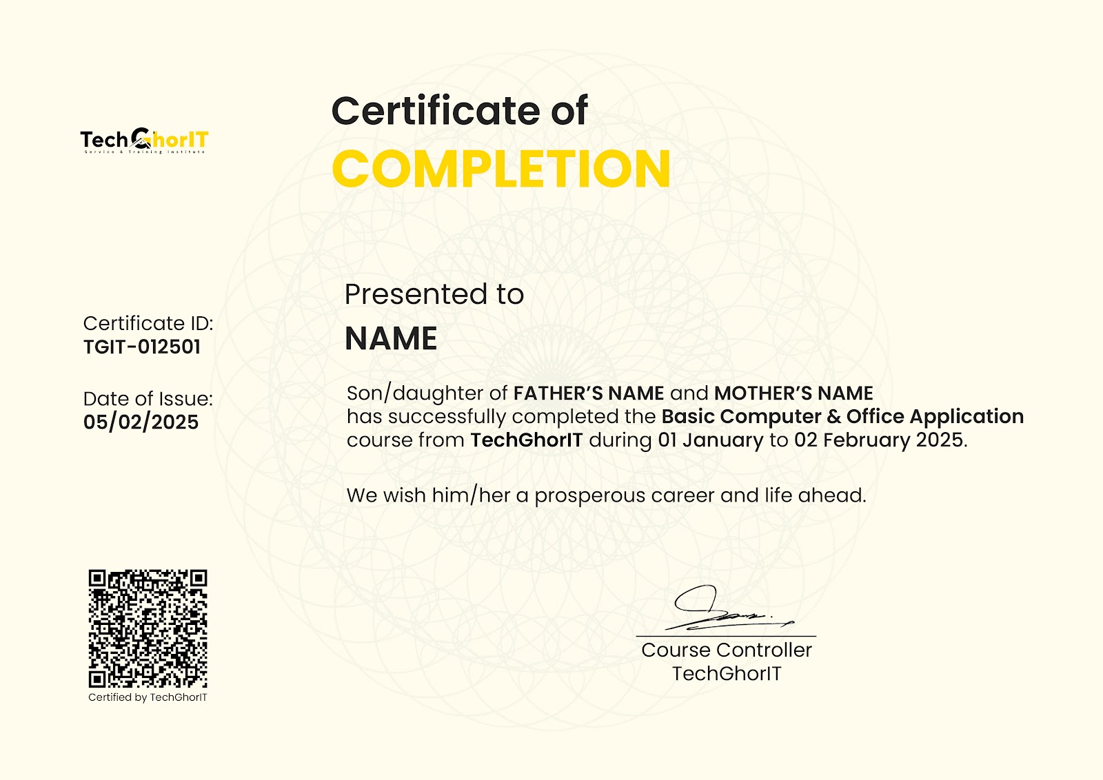 Professional Certificate