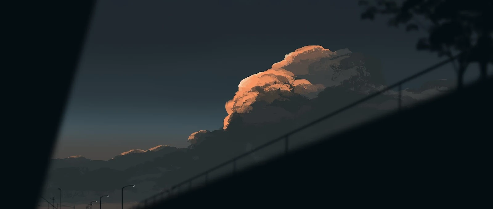 Cloudscape, Evening, Sunset, Urban Scene 4K Wallpaper Background (5640x2400)