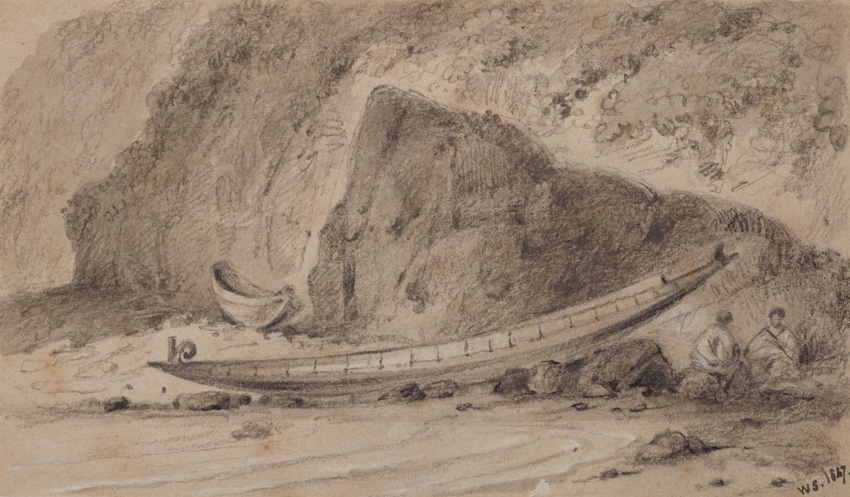 Road to Wellington and canoe in common use 1847