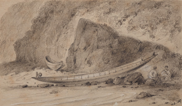 Road to Wellington and canoe in common use 1847