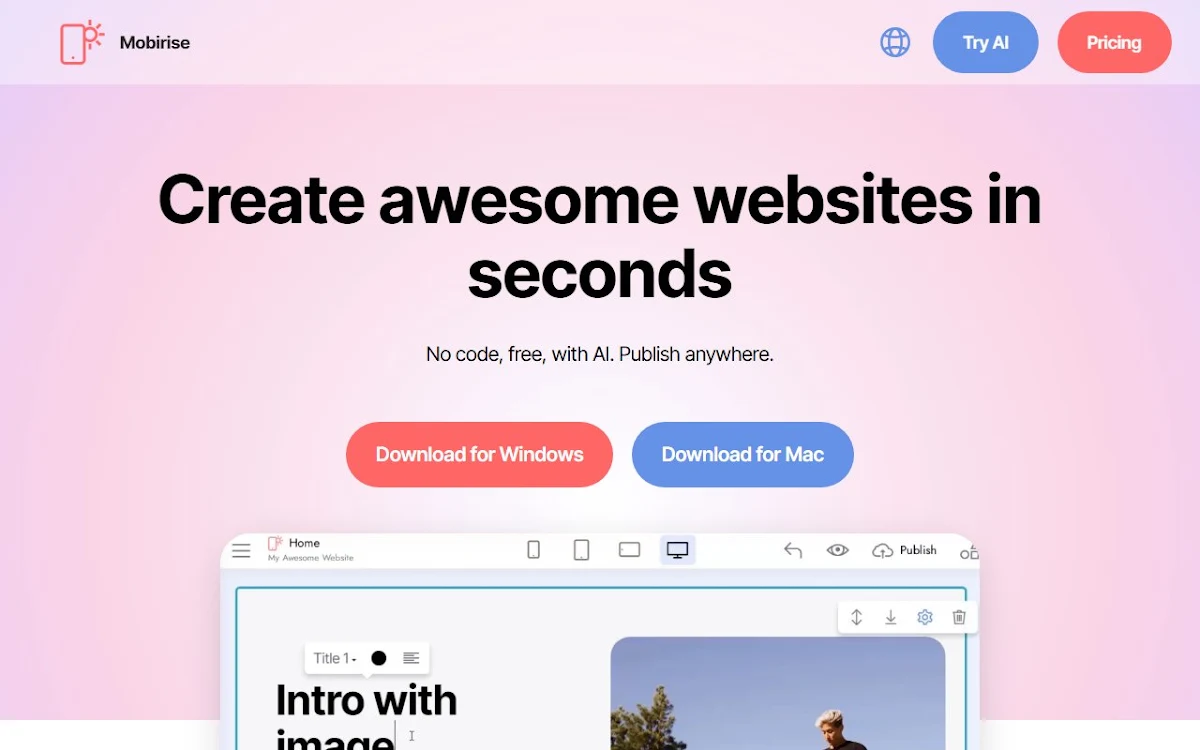 Captura de AI Website Generator