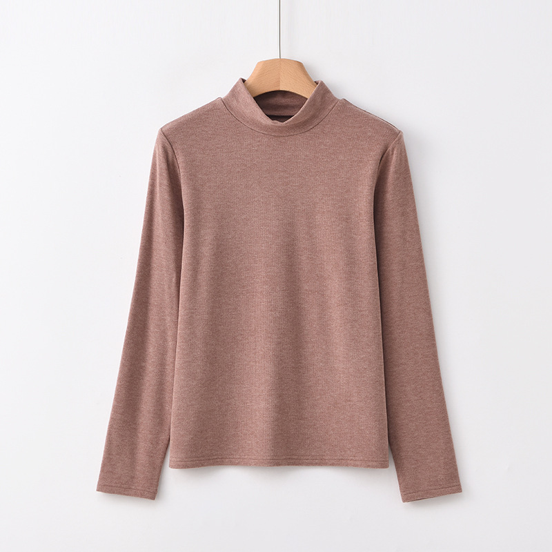 Warm knitted sweater with high collar