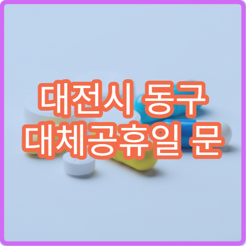 대전시 동구 대체공휴일 문 여는 병원 어디? 공휴일 진료 가능 시간 및 접수 안내