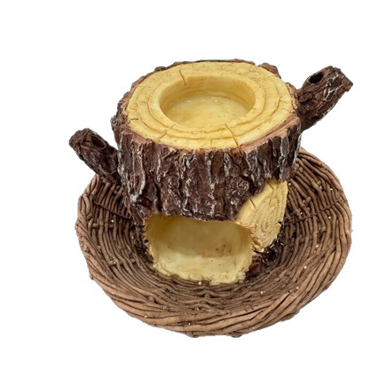 Hanging tree stump bird bath made of resin