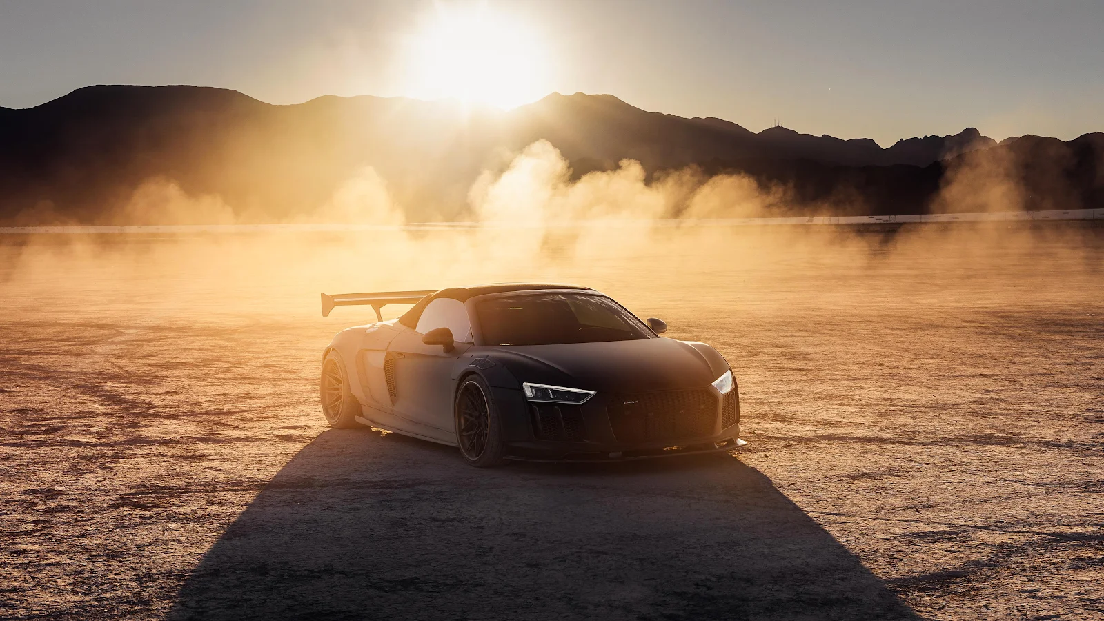 Audi R8, Supercar, Desert, Sunset 4K Wallpaper Background