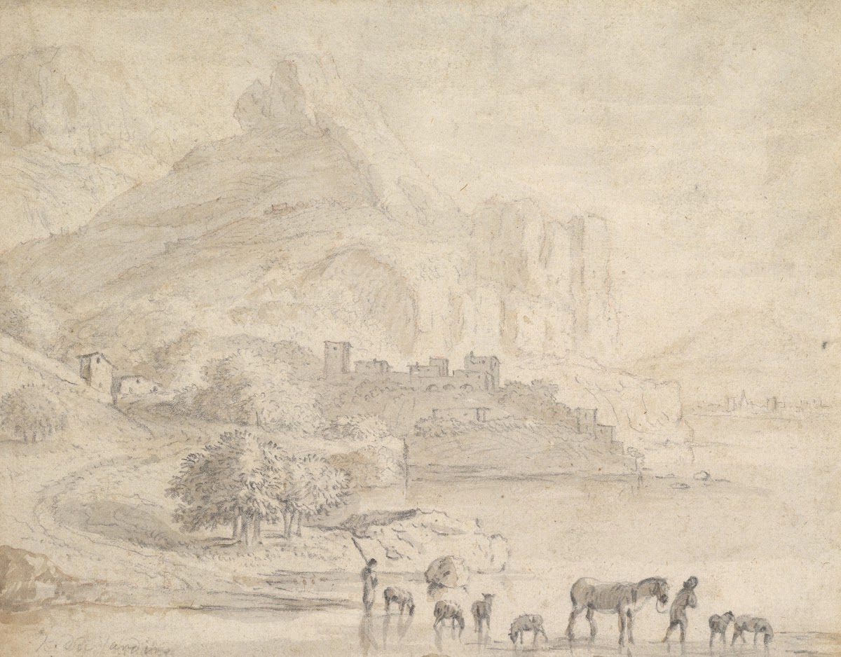 Cattle and Shepherds in a Southern Mountainous Landscape mid 17th century
