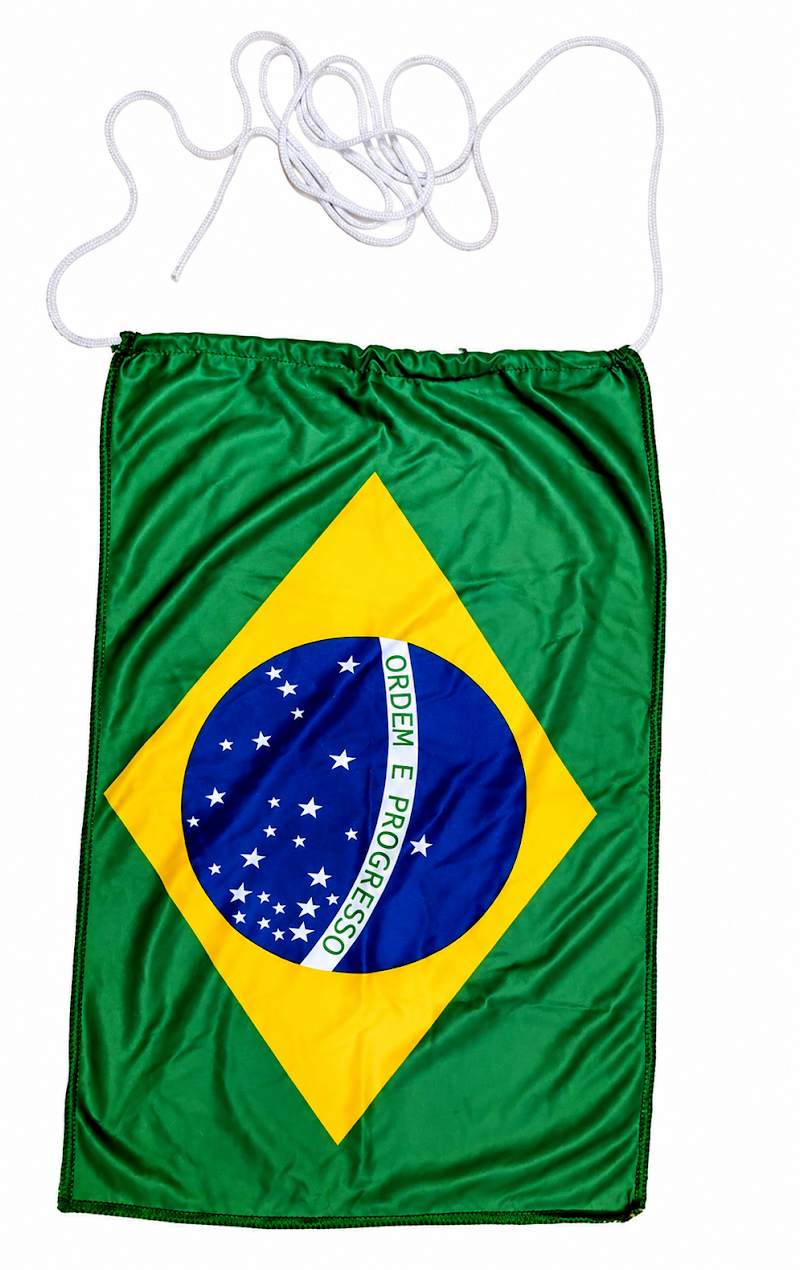 Bandeirinha do Brasil para Moto com Corda