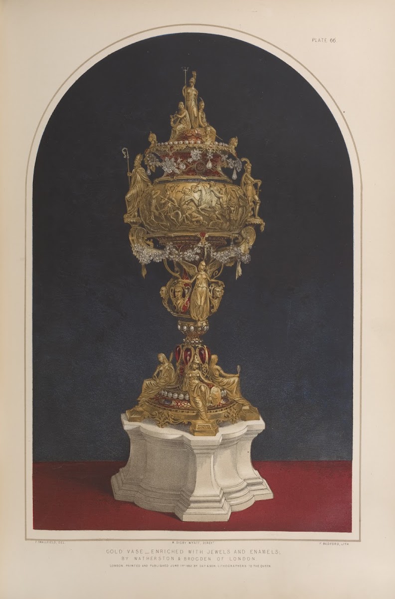 Gold vase  enriched with jewels and enamels 1851   1853