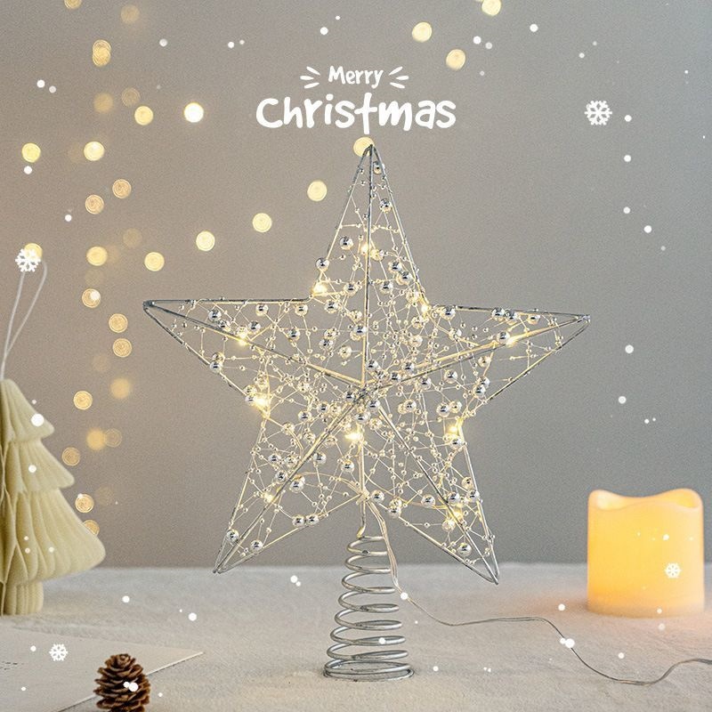 Christmas Tree Top Star with LED String Lights