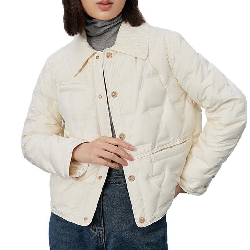 Lightweight short women's down jacket