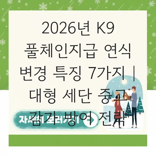 기아 K9 풀체인지급 연식 변경 특징 및 대형 세단 중고 감가 방어 전략 대표 이미지