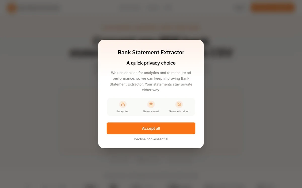 Captura de Bank Statement Extractor
