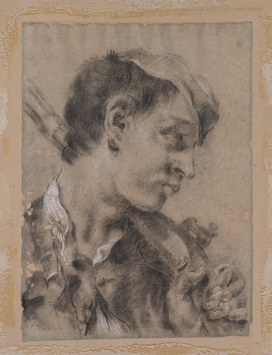 Head of a Young Man in Profile with a Gun over His Shoulder c 173040s