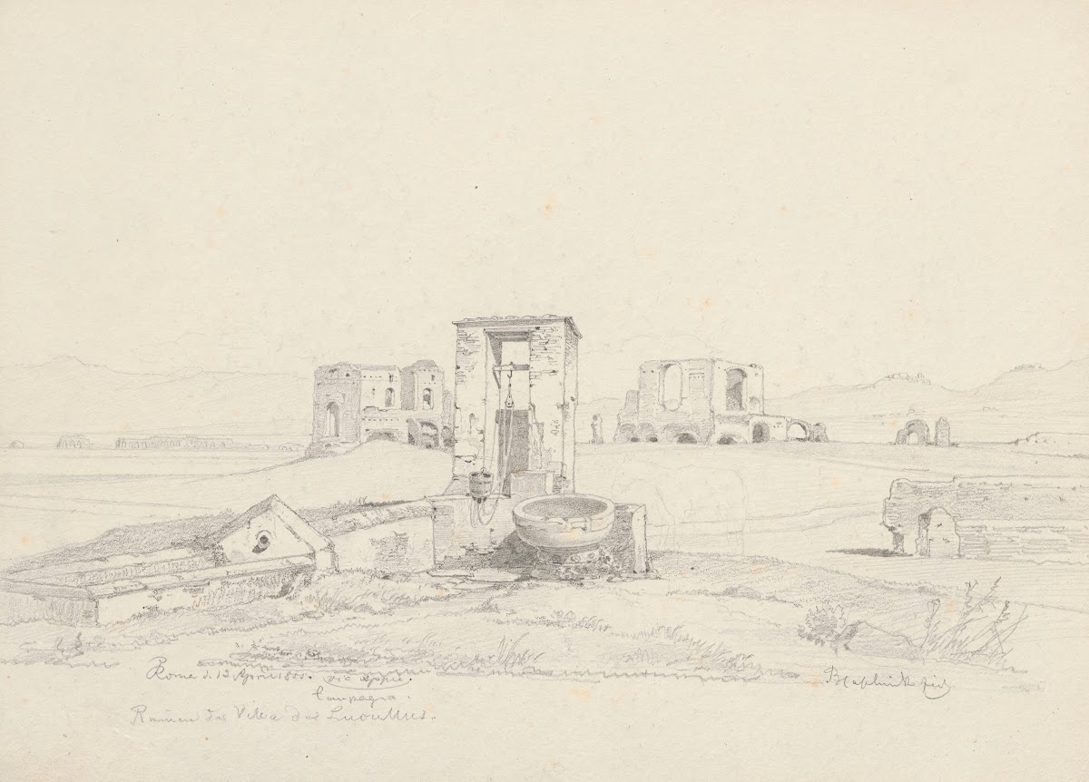 Ruins of Luculli Villa by Via Appia in Rome 1855