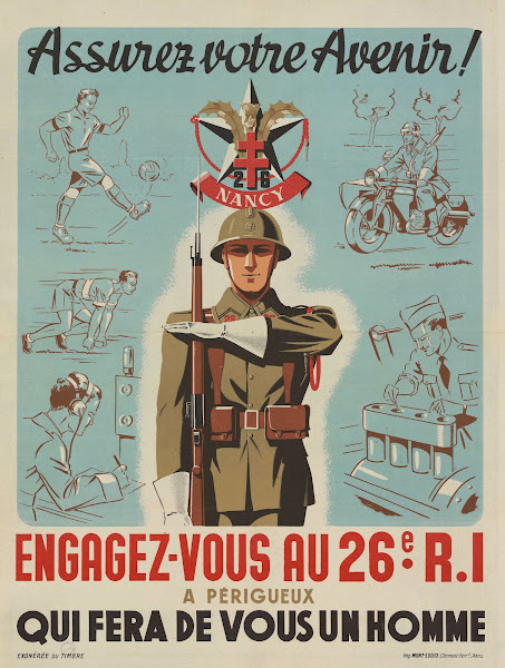 Affiche De Recrutement De Larmée De Vichy  26e Ri 1940 1942