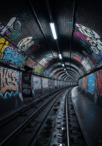 Graffiti Subway Tunnel