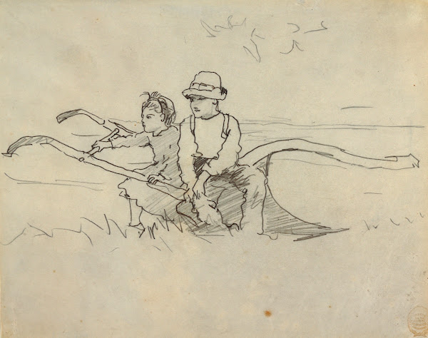 Boy and Girl on a Plow 1879