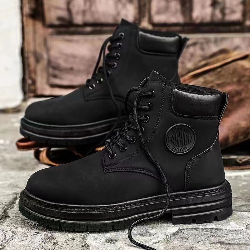 Robuste Unisex-Stiefel im Arbeitsstil, PU-Leder