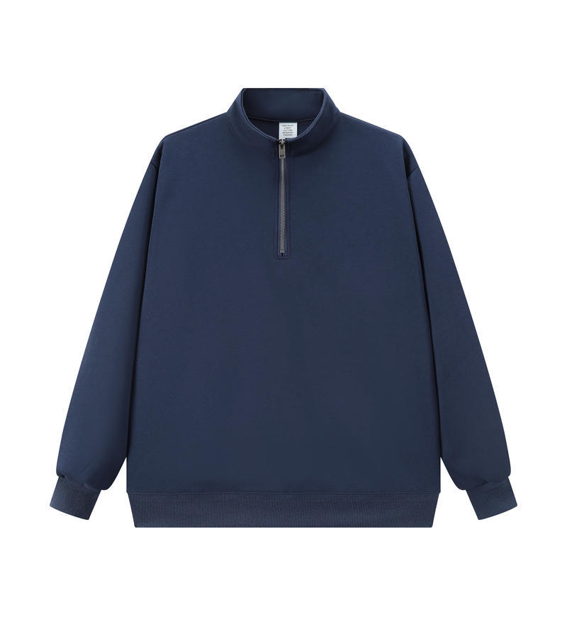 Unisex sweatshirt with stand-up collar and zipper