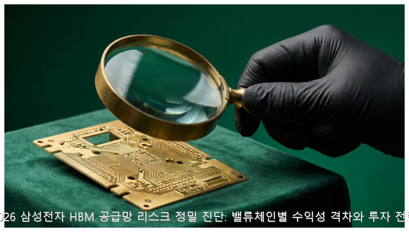 2026 삼성전자 HBM 공급망 리스크 정밀 진단: 밸류체인별 수익성 격차와 투자 전략 핵심 안내 및 분석 인포그래픽 (3)