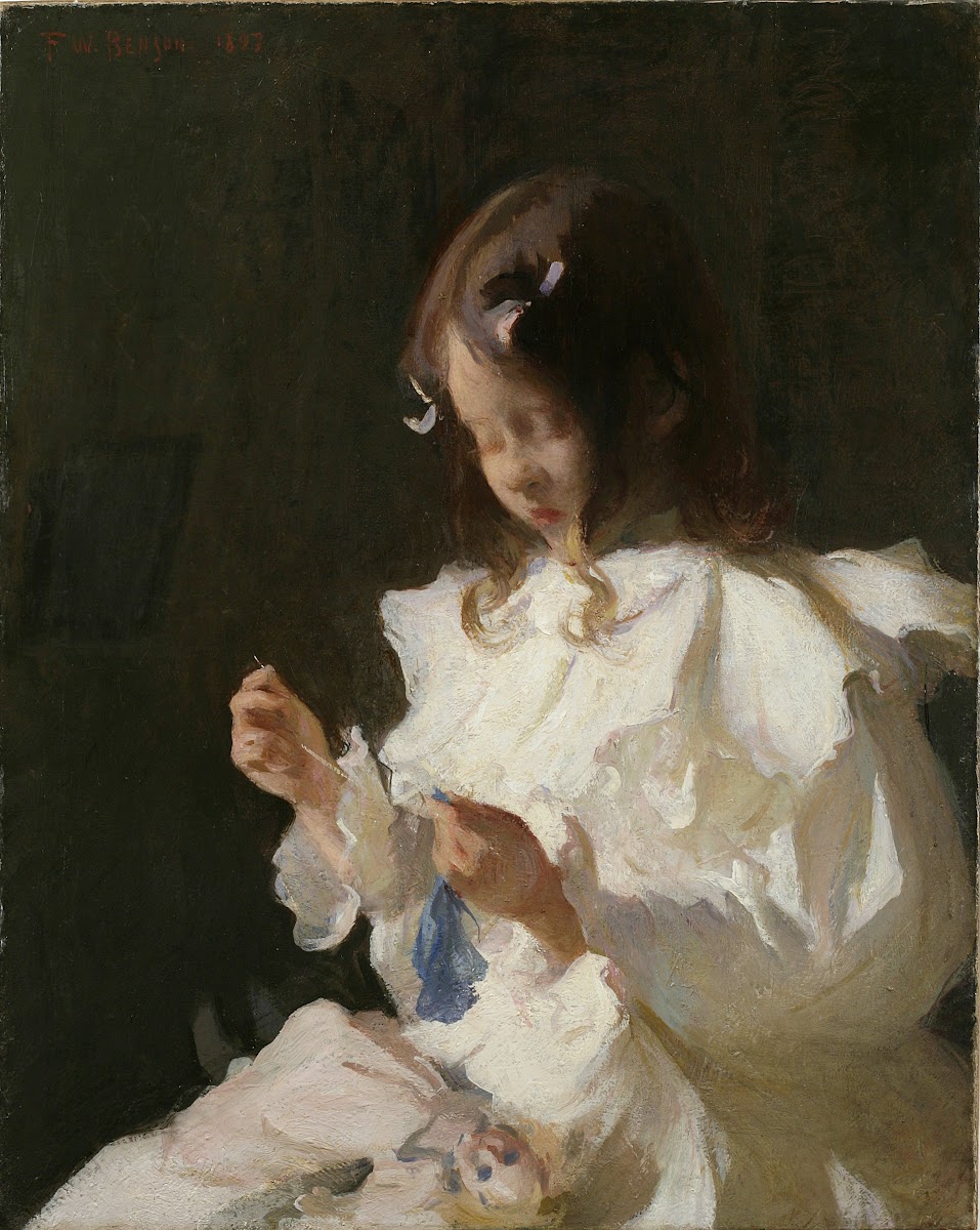 Portrait of a Child Sewing 1897