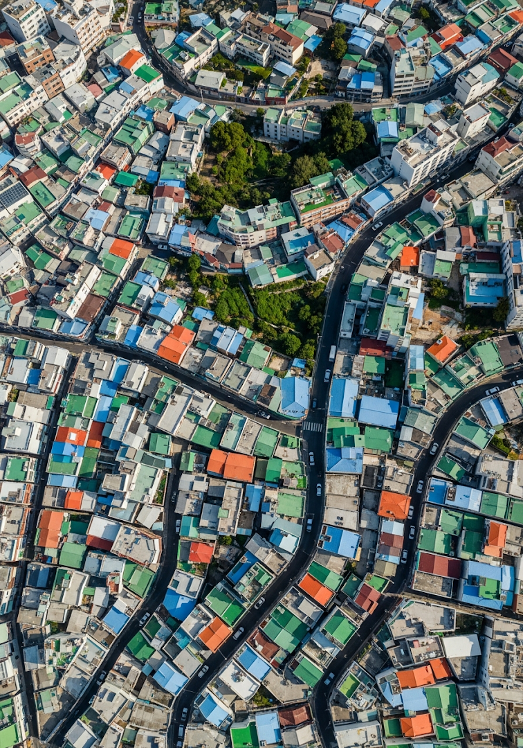 Busan Gamcheon Culture Village Aerial