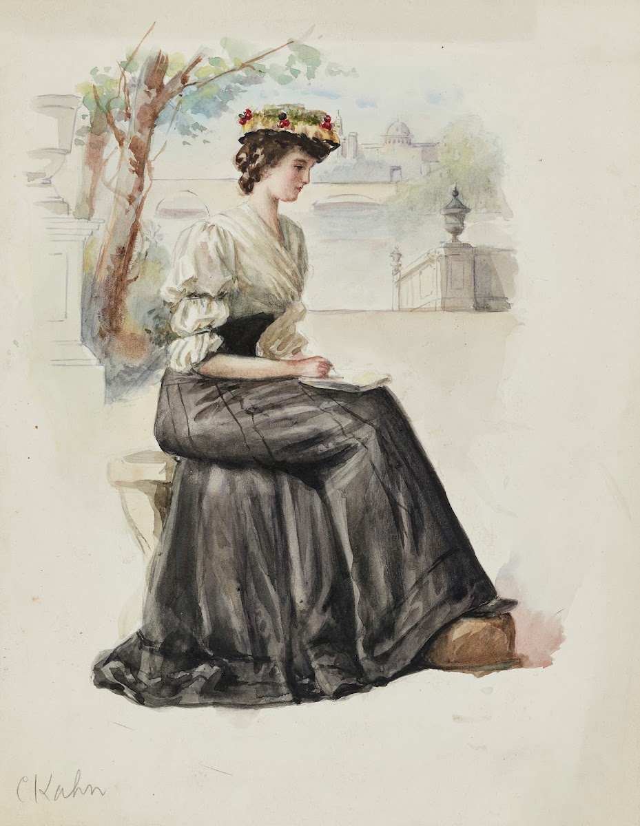 Dessinatrice sur les quais de Seine 1900 1905