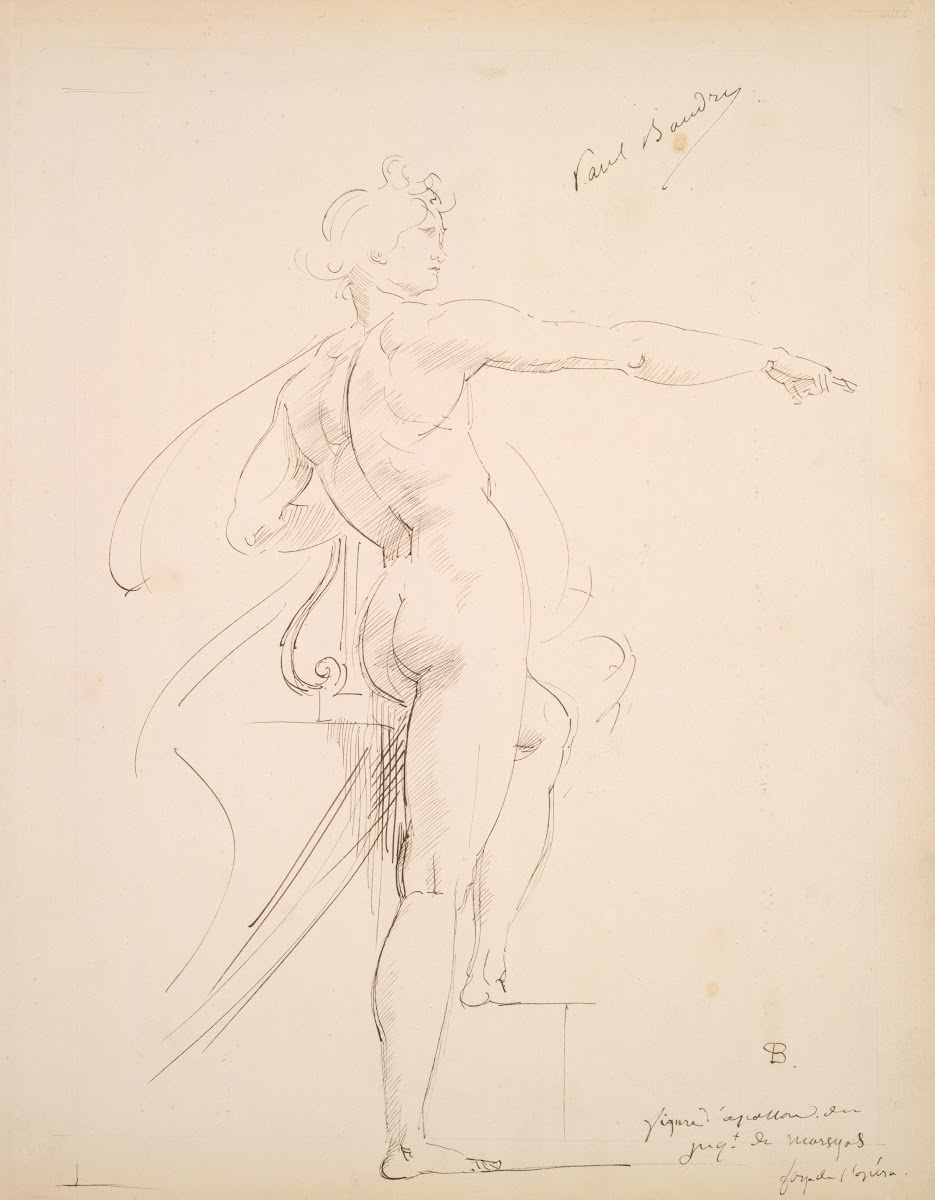 Study of Apollo for Marsyas recto late 1860s
