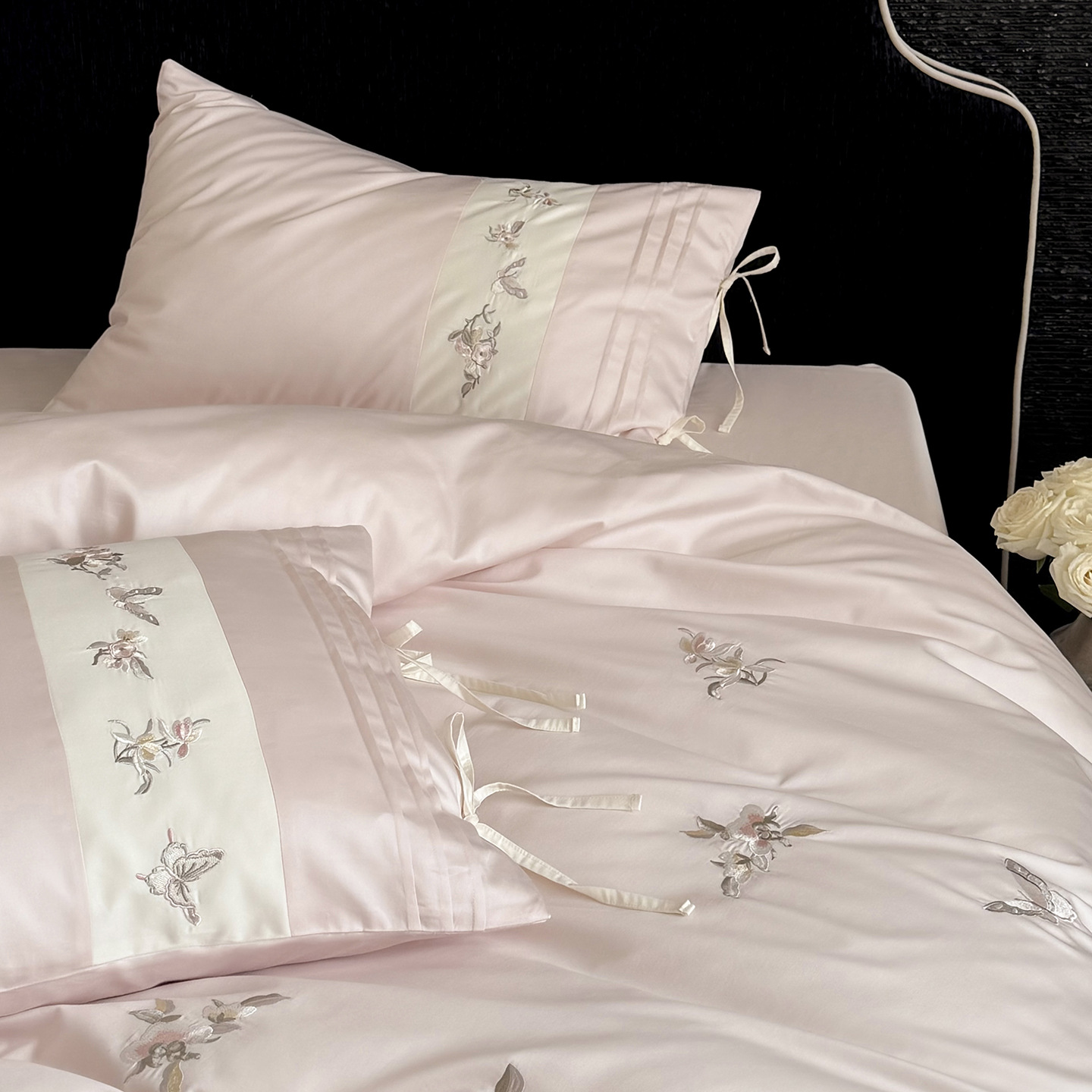 Cotton bedding set, 100% cotton, embroidered