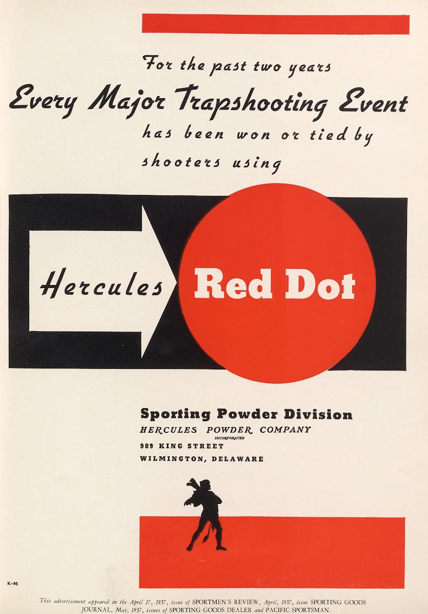 Advertisement for Hercules Red Dot Sporting Powder 1937