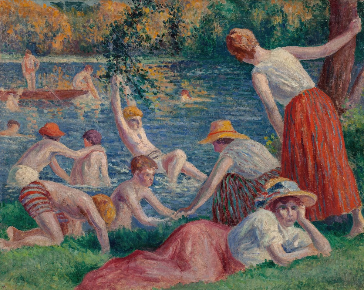 Baignade dans la Cure 1909