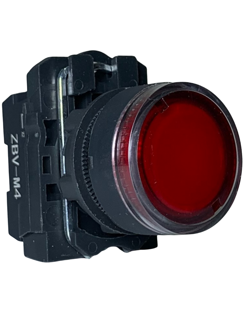 Illuminated Push Button 220VAC Protected LEDs Red 1N/C