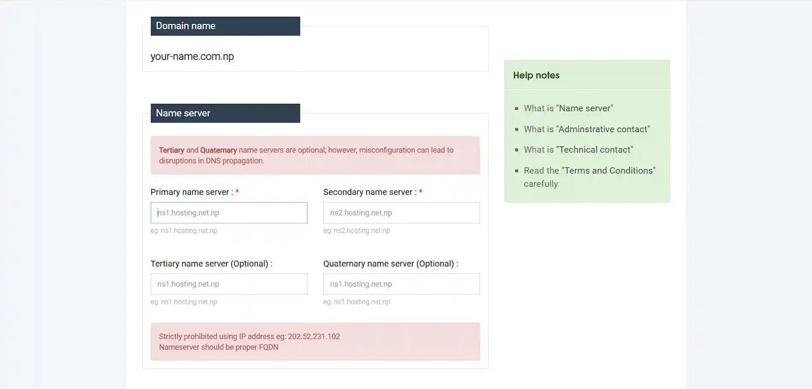 Nameserver deadlock problem when registering .com.np domain in Nepal