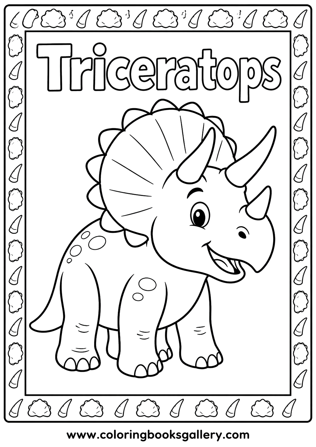 Fun Triceratops Coloring Page for Kids – A Creative Learning Experience – free coloring page for kids