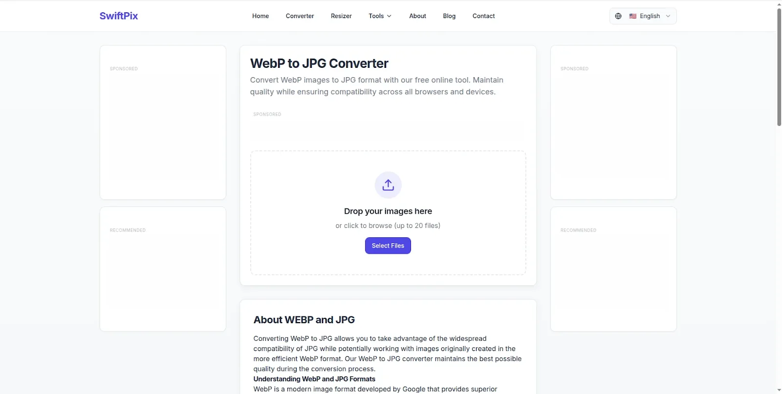 Convert WebP to JPG free - SwiftPix browser based image converter no upload 2026