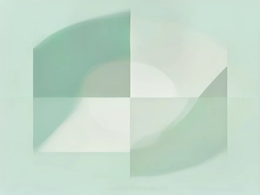 따뜻하고 아늑한 민트 그린 톤의 아이 놀이방 구석, 무럭무럭 자라는 작은 화분과 블록 장난감이 놓여 있는 평화로운 플랫 벡터 일러스트