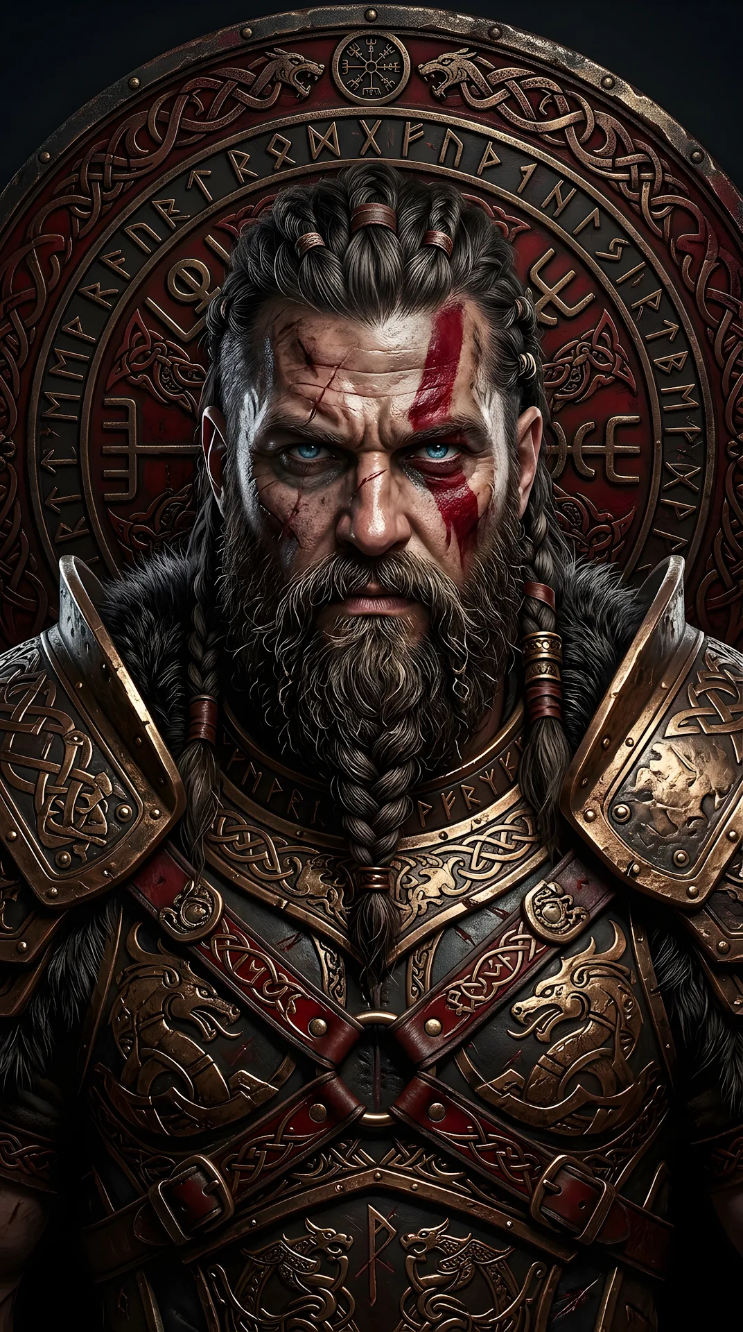 Norse Viking Warrior Portrait - Free 4K mobile Wallpaper