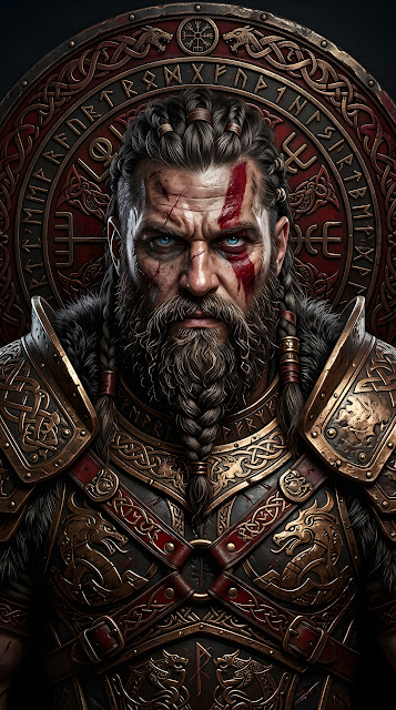 Norse Viking Warrior Portrait - Free mobile Wallpaper